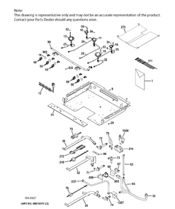 GAS & BURNER PARTS Diagram and Parts List for JCGB850SEF3SS  General Electric Range