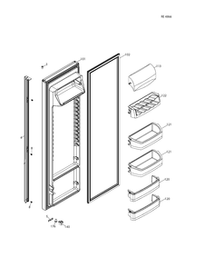 FF DOOR Diagram and Parts List for GSRS3KLXGFSV  General Electric Refrigerator