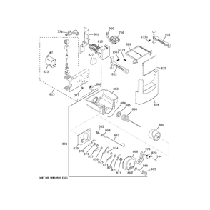 Ice Maker & Dispenser Diagram and Parts List for CSB48YP2NMS1  General Electric Refrigerator
