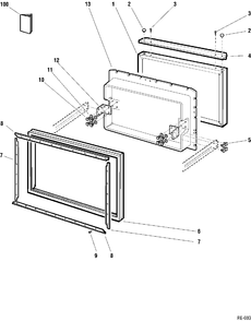 FREEZER DOOR Diagram and Parts List for 31191-1  General Electric Refrigerator
