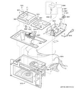 Interior Parts Diagram and Parts List for CVM1750SH1SS  General Electric Microwave