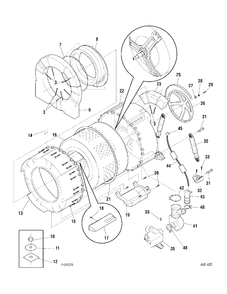 TUB MOTOR Diagram and Parts List for WCXH208A0WW  General Electric Washer