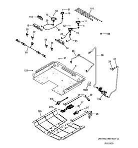 GAS & BURNER PARTS Diagram and Parts List for JCGS650DEF1WW  General Electric Range