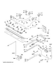 Gas And Burner Parts Diagram and Parts List for JGBS86SP2SS  General Electric Range