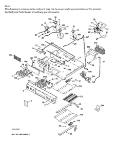 CONTROL PANEL, GAS & BURNER PARTS Diagram and Parts List for CCGS985SET5SS  General Electric Range