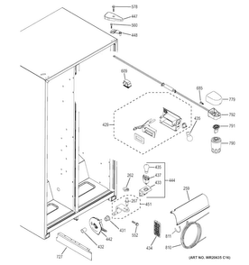 Fresh Food Section Diagram and Parts List for GSE25ETHBCC  General Electric Refrigerator