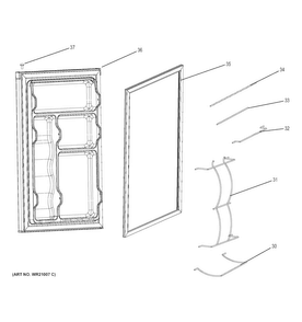Door Diagram and Parts List for GME04GGKBBB  General Electric Refrigerator