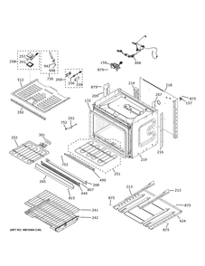 Lower Oven Diagram and Parts List for CTD90DM2N3S5  General Electric Wall Oven