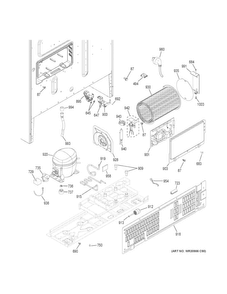Machine Compartment Diagram and Parts List for PFE28KSKESS  General Electric Refrigerator