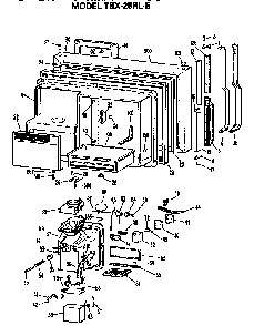 Freezer Door Diagram and Parts List for TBX25RLER  General Electric Refrigerator