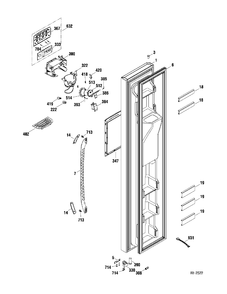 FZ DOOR Diagram and Parts List for MSR23IETAWW  General Electric Refrigerator
