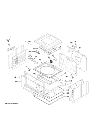 Lower Oven Diagram and Parts List for C2S995SEL2SS  General Electric Range