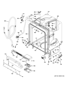 Body Parts (1) Diagram and Parts List for GDP630PGR6BB  General Electric Dishwasher