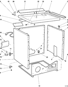 CABINET PARTS Diagram and Parts List for DE05-CA2  General Electric Dryer