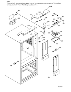 FF FUNCTIONAL Diagram and Parts List for GDE21ESKBRSS  General Electric Refrigerator