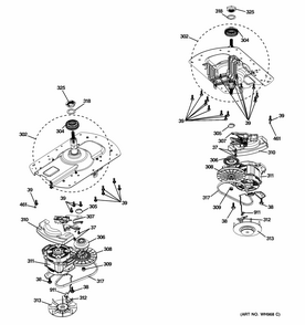 Motor & Drive Assembly Diagram and Parts List for 36371542211  Kenmore Washer Dryer Combo