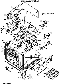Upper Oven Diagram and Parts List for JKP37G*L1WG  General Electric Wall Oven