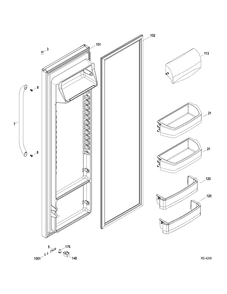 FRESH FOOD DOOR Diagram and Parts List for GSRS5KLZAFSS  General Electric Refrigerator