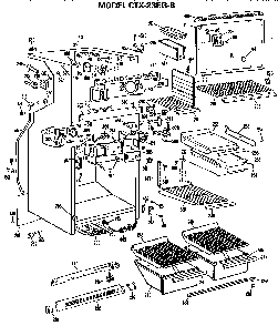 Cabinet Parts Diagram and Parts List for CTX23EGB  Hotpoint Refrigerator