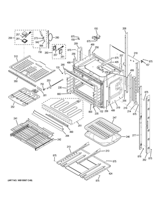 Lower Oven Diagram and Parts List for CTD90FP3M1D1  General Electric Range