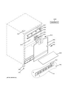 Cabinet And Shelves Diagram and Parts List for ZIDS240WBSS  General Electric Refrigerator