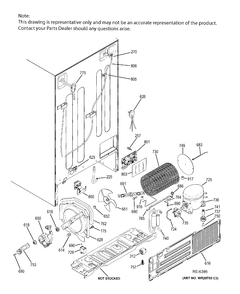 MACHINE COMPARTMENT Diagram and Parts List for PSE26KGECEWW  General Electric Refrigerator