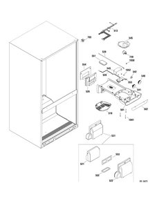 FF SECTION Diagram and Parts List for MBRC0FAYARWW  General Electric Refrigerator