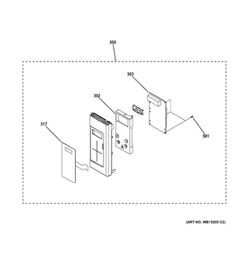 2 - Control Parts Diagram and Parts List for JNM3161DF3BB  General Electric Microwave