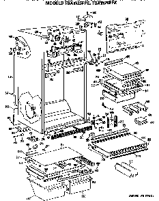 Cabinet Diagram and Parts List for TBXW25FPERWH  General Electric Refrigerator