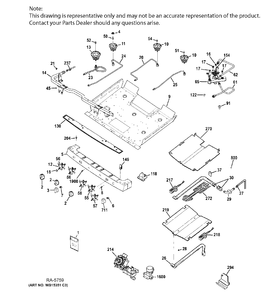 GAS & BURNER PARTS Diagram and Parts List for PCGB940SEF2SS  General Electric Range