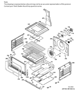 LOWER OVEN Diagram and Parts List for PCGB950SEF3SS  General Electric Range