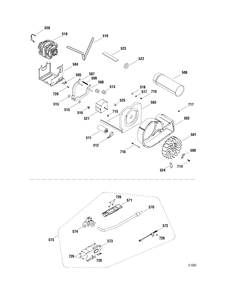BLOWER & GAS PARTS Diagram and Parts List for UPVH890GJ0MV  General Electric Dryer
