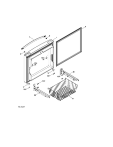 FZ DOOR Diagram and Parts List for ADRF0MBZGRWW  General Electric Refrigerator