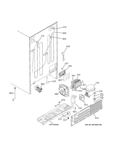 Machine Compartment Diagram and Parts List for GSE23GYPFCFS  General Electric Refrigerator
