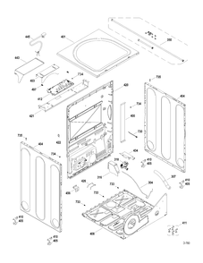 CABINET Diagram and Parts List for GFMS355GL0MS  General Electric Dryer