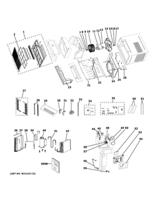 Room Air Conditioner Diagram and Parts List for AEW24DYL1  General Electric Air Conditioner