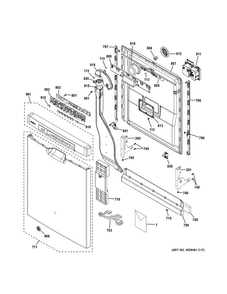 Part Location Diagram of WD09X21687 GE 8 button tree