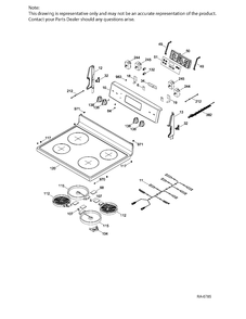 CONTROL PANEL & COOKTOP Diagram and Parts List for JCBS630DK1WW  General Electric Range