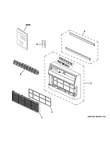 Part Location Diagram of WJ26X33793 GE REMOTE