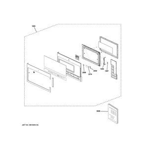 Door Parts Diagram and Parts List for PVM9005RY1SS  General Electric Range Hood