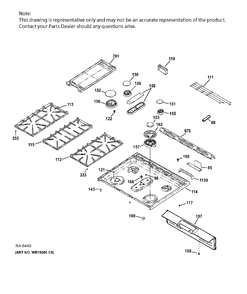 CONTROL PANEL & COOKTOP Diagram and Parts List for CC2S985SET7SS  General Electric Range