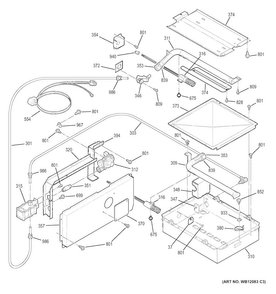 Gas & Burner Parts Diagram and Parts List for JGRP20SEN2SS  General Electric Wall Oven