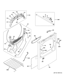 Front Panel Diagram and Parts List for PTD90EBPT2DG  General Electric Dryer