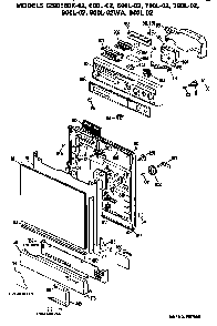 Front/control Panel Diagram and Parts List for GSD940L-02BA  General Electric Dishwasher