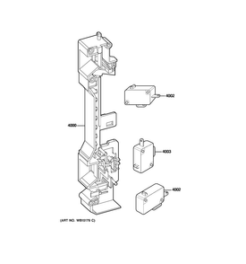 Latch Board Parts Diagram and Parts List for JES1451DS2WW  General Electric Microwave