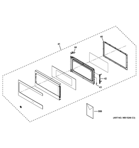 DOOR PARTS Diagram and Parts List for ZEM115SJ1SS  General Electric Microwave