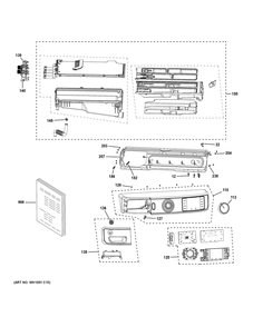 Controls And Dispenser Diagram and Parts List for GFW350SSY0WW  General Electric Washer