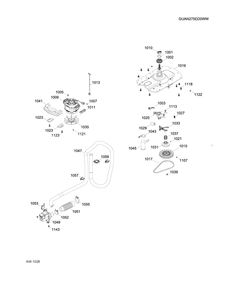 DRIVE COMPONENTS WASHER Diagram and Parts List for GUAN275ED0WW  General Electric Washer
