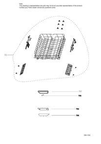 UPPER RACK ASM Diagram and Parts List for GDT650SMJ2ES  General Electric Dishwasher