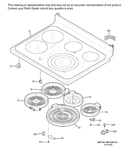 COOKTOP Diagram and Parts List for PCB950SF2SS  General Electric Range
